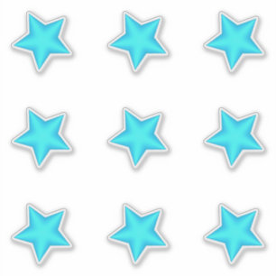 Sticker Baby shower Bleu Neuf Étoiles Puffy