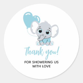 Sticker Baby shower Blue Elephant