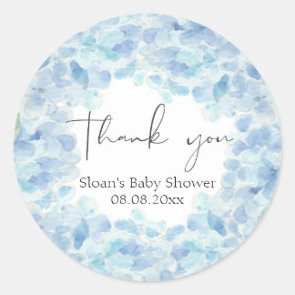 Sticker Baby shower Blue Hydrangea