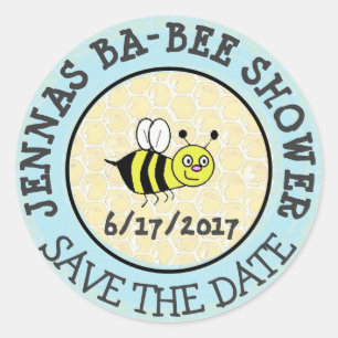 Sticker baby shower Bumble Bee Enregistrer la date