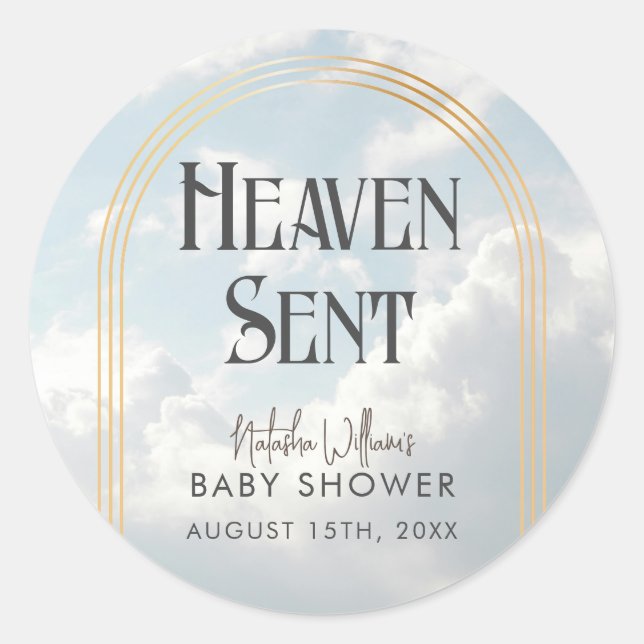 Sticker Baby shower Ciel bleu ciel (Devant)