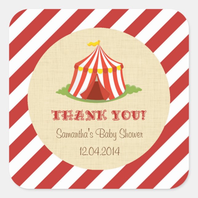 Sticker Baby shower cirque (Devant)
