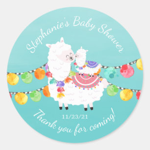 Sticker Baby shower de la mignonne Llama Mama Favo