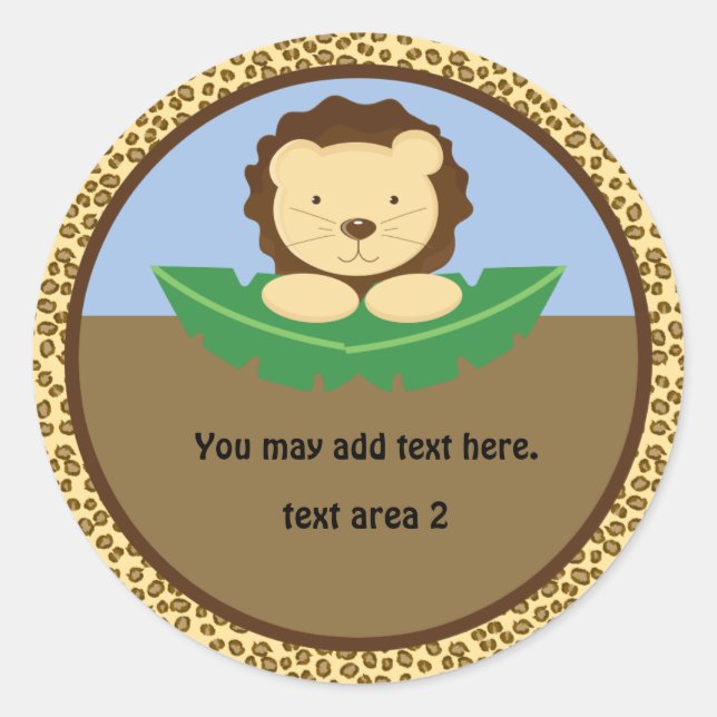 Sticker Baby shower de la partie Safari Jungle Cut (Devant)