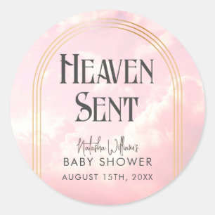 Sticker Baby shower de nuages rose Pastel
