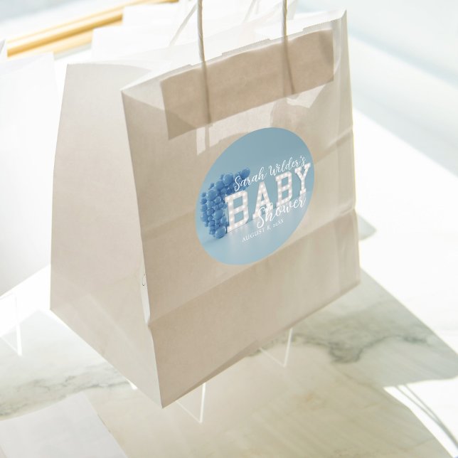 Sticker Baby shower des Garçons Bleu Balloon (Blue baby shower? Need stickers that that? Just add your details to these)