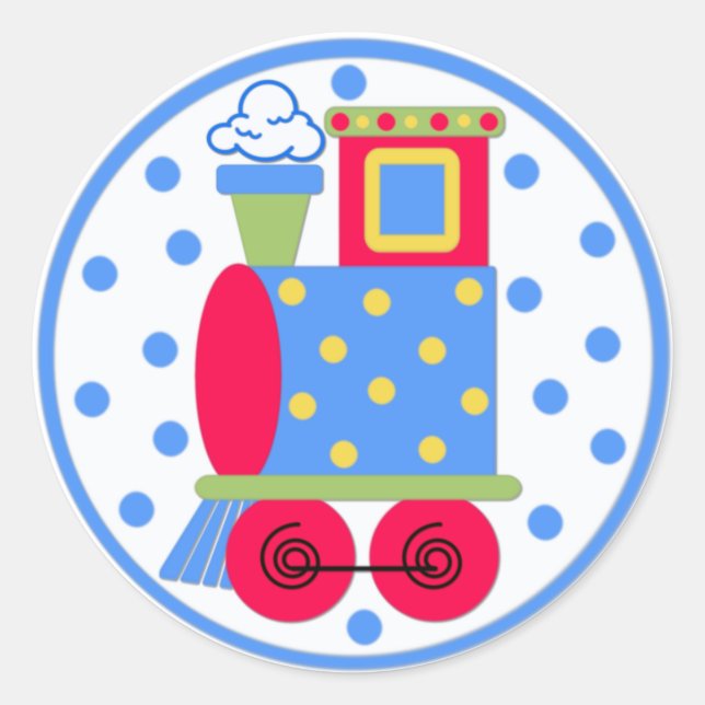 Sticker Baby shower du train Choo Choo (Devant)