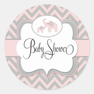 Sticker Baby shower Eléphant Rose