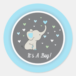 Sticker Baby shower éléphant, Sticker éléphant