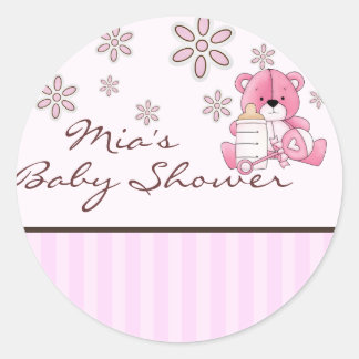 Sticker Baby shower en Teddy rose
