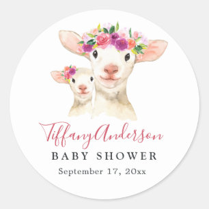 Sticker Baby shower Floral Sweet Maman Et Bébé