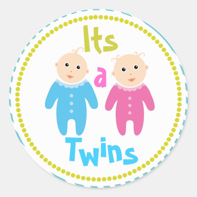 Sticker Baby shower jumeaux (Devant)