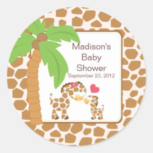 Sticker Baby shower Jungle moderne Giraffe Safari