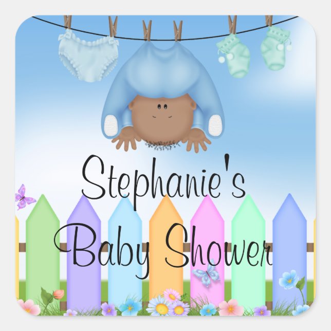 Sticker Baby shower Ligne Jardin mignonne (Devant)