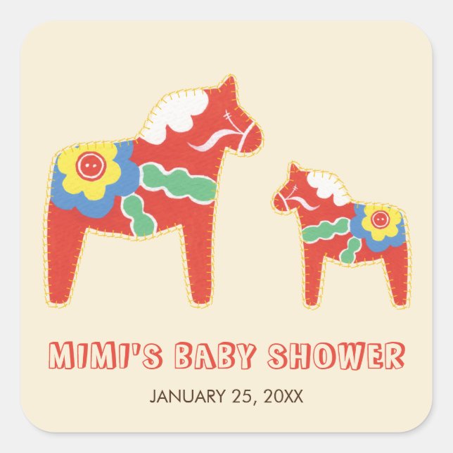 Sticker Baby shower Lycka Till (Devant)