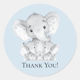 Sticker Baby shower Merci Elephant Twins Favoriser