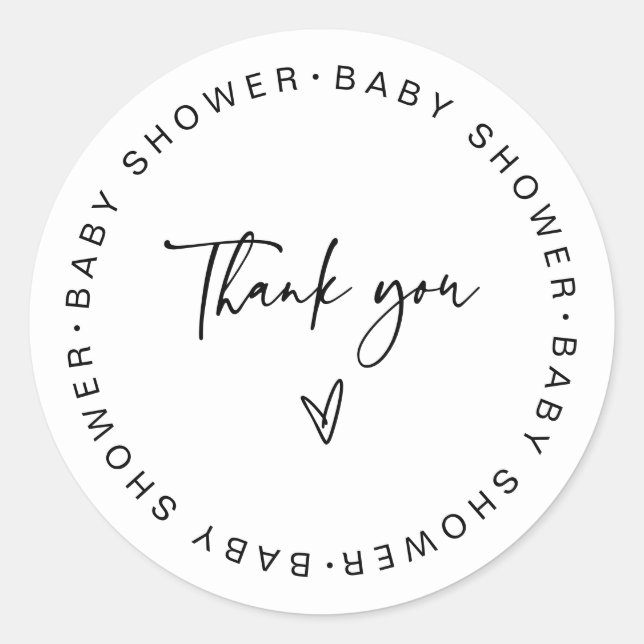 Sticker baby shower Merci Favor Étiquette F201 (Devant)