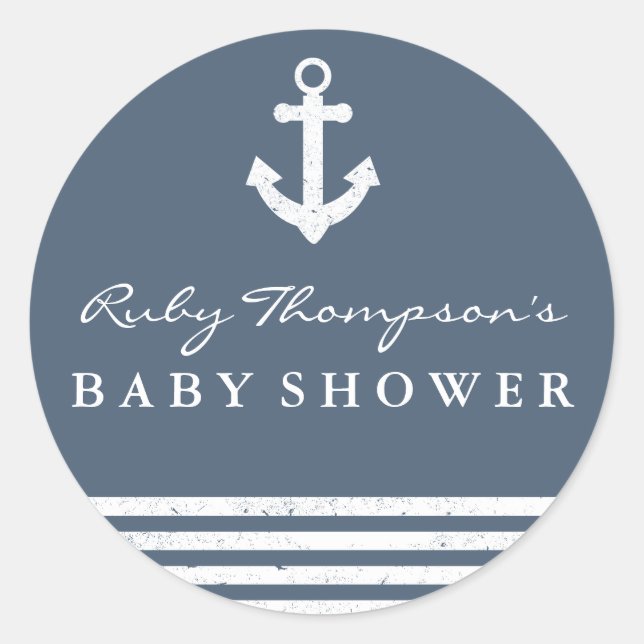 Sticker Baby shower nautique (Devant)