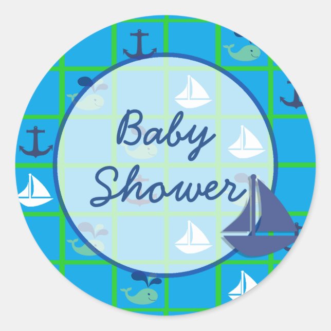 Sticker Baby shower nautique (Devant)