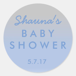 Sticker Baby shower Ombre bleu et argent
