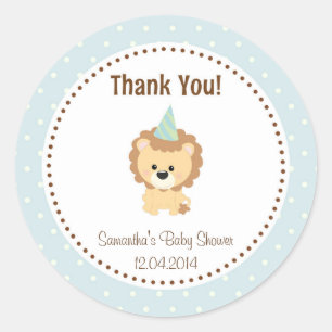 Sticker Baby shower petit Lion bleu