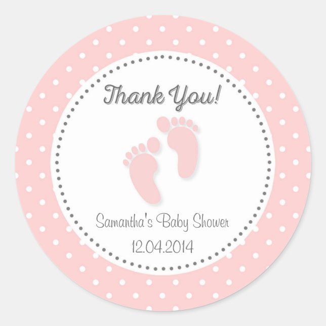 Sticker Baby shower Pink Baby Feet (Devant)