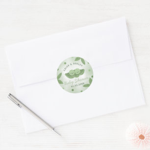 Sticker Baby shower pour deux petits pois dans un 