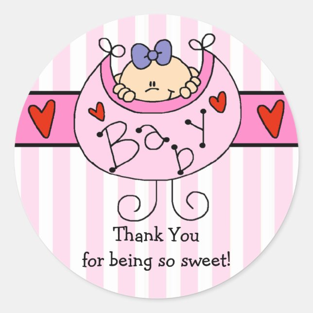 Sticker Baby shower pour fille de Pékin (Devant)