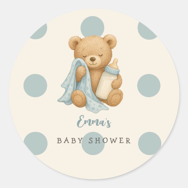 Sticker Baby shower pour ours en peluche personnal (Devant)