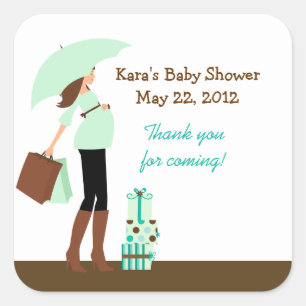 Sticker Baby shower préféré de maman moderne (vert