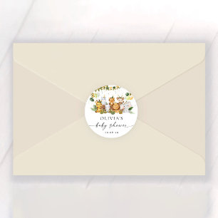 Sticker Baby shower Safari Animaux