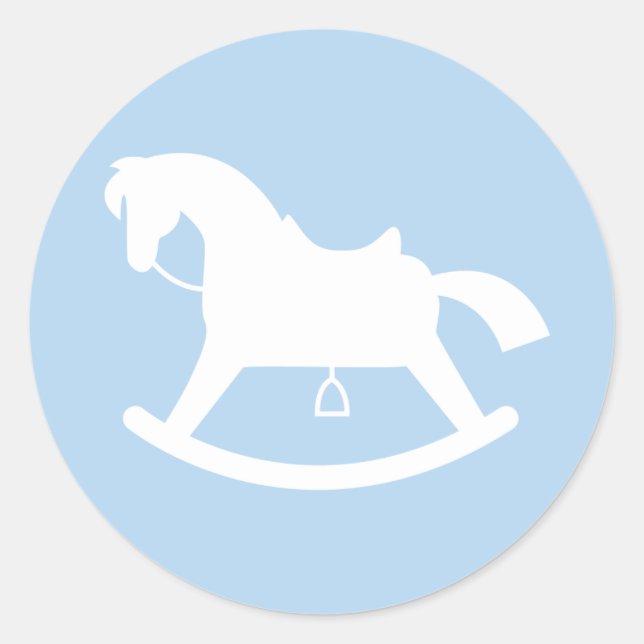 Sticker Baby shower Silhouette Cheval Rocailleur B (Devant)