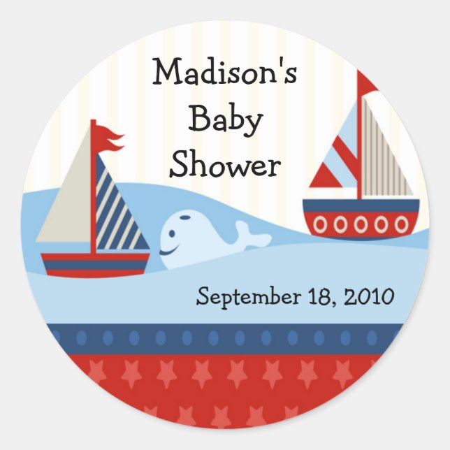 Sticker Baby shower voilier (Devant)