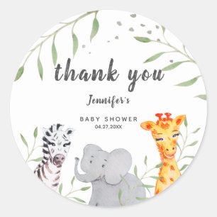 Sticker Baby shower Wild One Safari Animaux