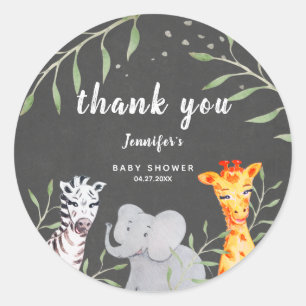 Sticker Baby shower Wild One Safari Animaux