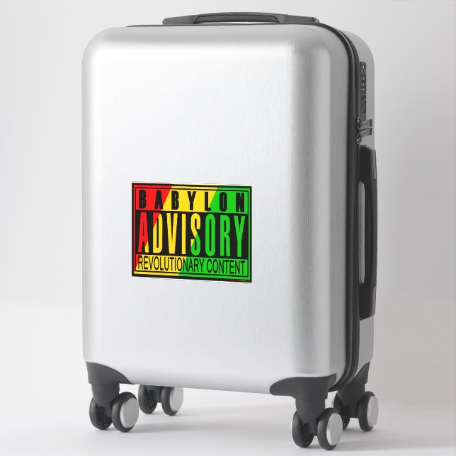 Sticker Babylon Advisory Révolutionnaire RASTA REGGAE (Sur valise)