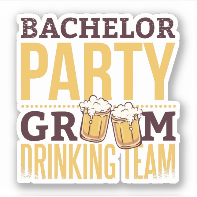 Sticker Bachelor Party Groom Dragon Team Funny Mariage (Devant)