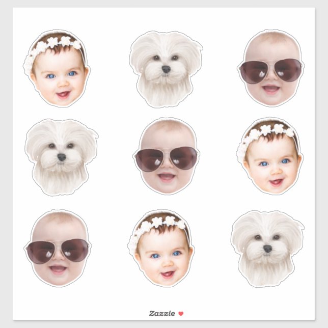 Sticker Bachlerotte mariage à visage personnalisé 30e (Feuille)