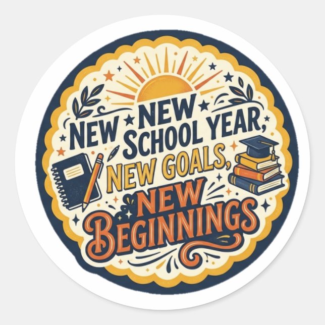 Sticker-Back to school  Classic Round Sticker (Front)