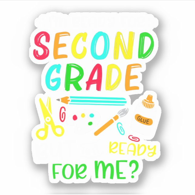 Sticker Back To School Ready For 2nd Grade (Devant)