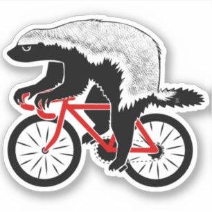 Sticker Badass Miel Badey Bike Rouge