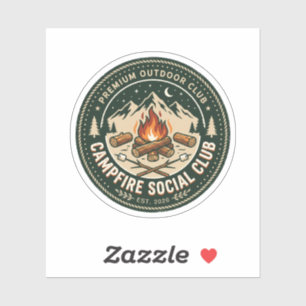 Sticker Badge Club Social Rétro de Campagne en Montagne Ex