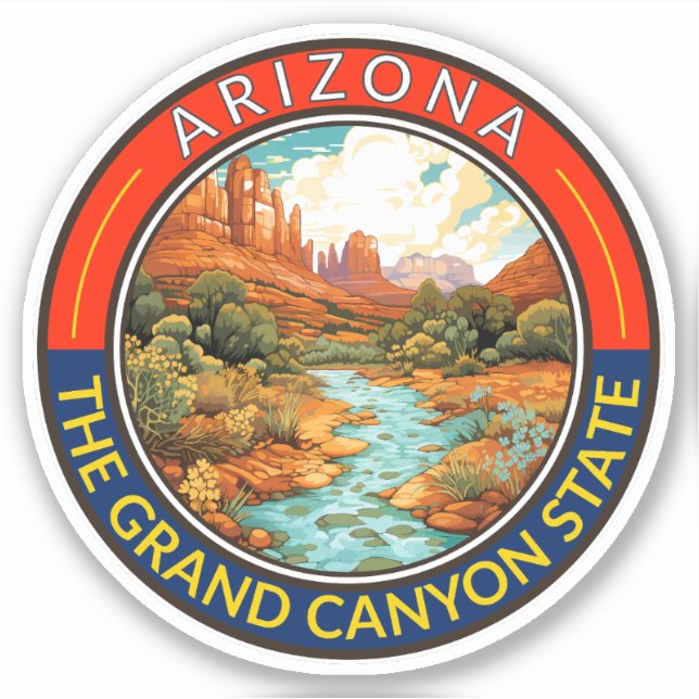 Sticker Badge d'art de voyage Arizona (Devant)