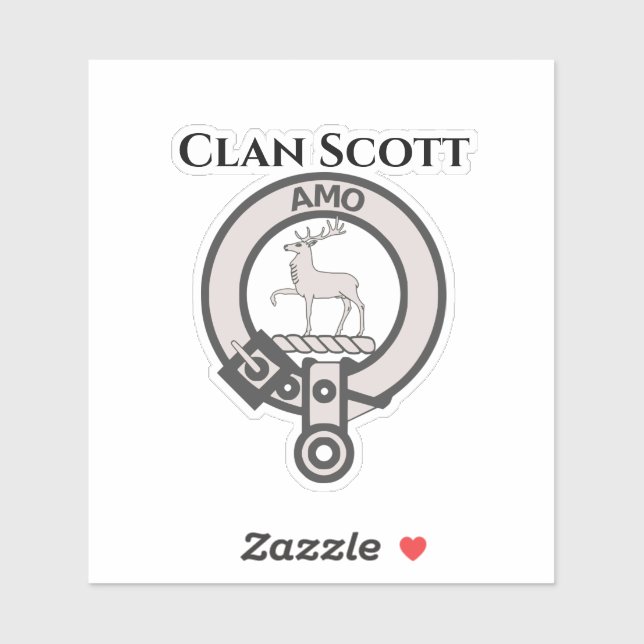 Sticker Badge de crête du clan écossais Scott (Feuille)