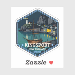 Sticker Badge de voyage vintage de Kingsport New England H