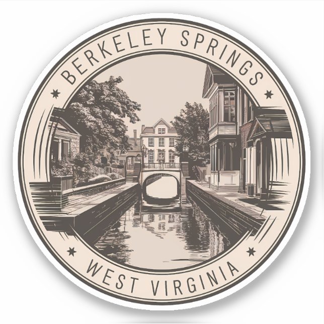 Sticker Badge d'illustration Berkeley Springs West Virgini (Devant)