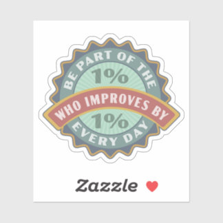 Sticker Badge Motivant Rond Un Pour Cent Inspirant