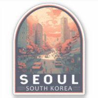 Badge Vintage d'art de Séoul Corée du Sud