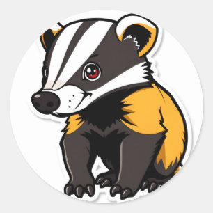 sticker, badger classic round sticker