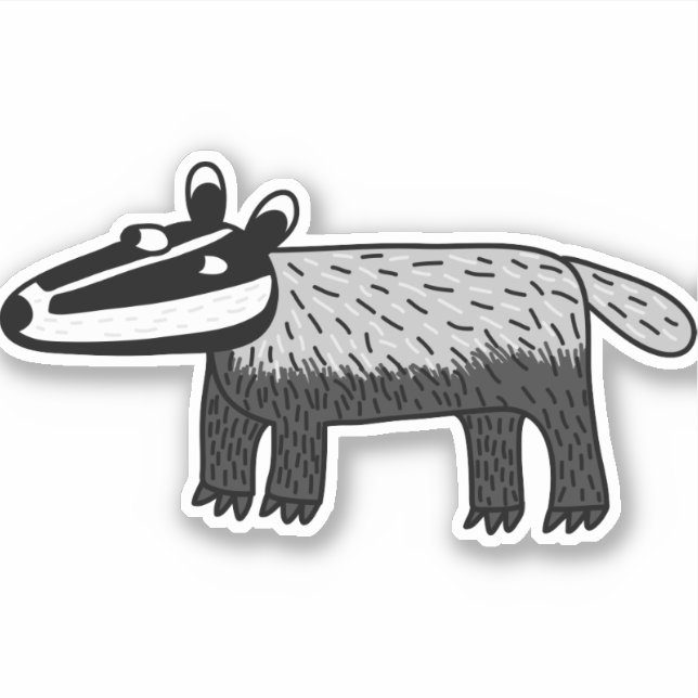 Sticker Badger Cute Wildlife (Devant)